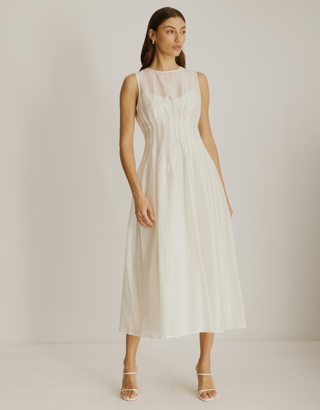 Atmos&Here - Kate Organza Pintuck Maxi Dress