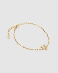 Izoa - Crystal Letter V Bracelet