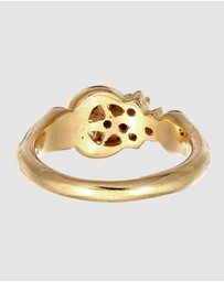 Elli Jewelry - Ring Star Topaz 925 Sterling Silver Gold-Plated