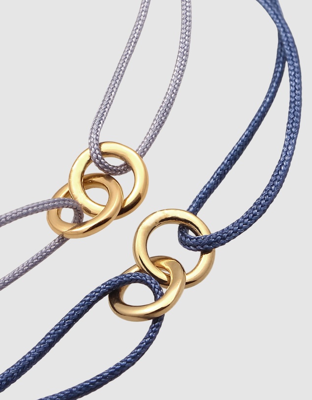Elli Jewelry - Bracelet Set Women Circle Infinity Steel Blue and Marine Blue 925 Sterling Silver Gold Plated