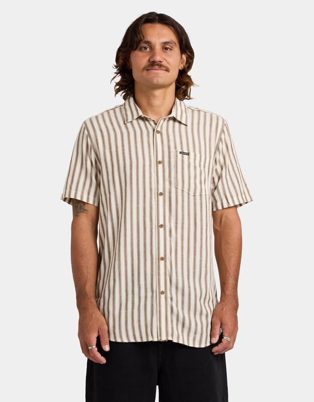 Volcom - Mens Arvostripe Short Sleeve Shirt