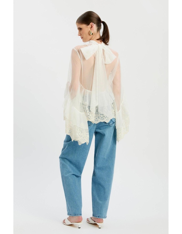 Bardot - Anyssa Lace Edge Ruffle Blouse