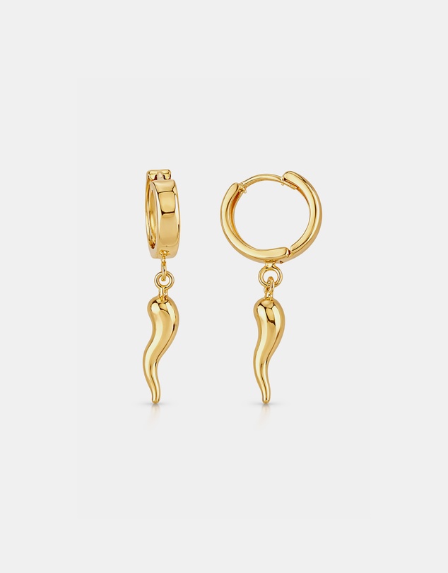 Zoe Olivia - 9K Gold Horn Huggie Earrings