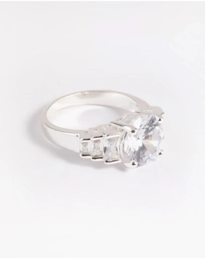 Lovisa - Silver Plated Cubic Zirconia Solitaire Ring