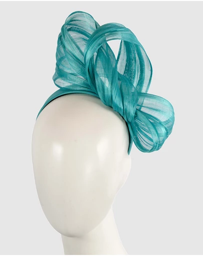 Fillies Collection - Bespoke Turquoise Bow Racing Fascinator