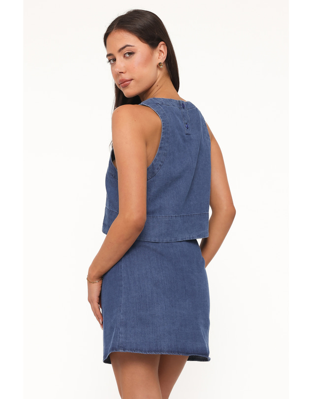 Petal & Pup - Siena Wrap Skirt - Denim Wash