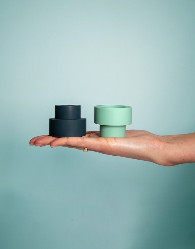 porter green - flipp sml silicone unbreakable candle holder set