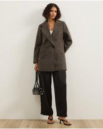 Atmos&Here - Laura Check Wool Blend Coat