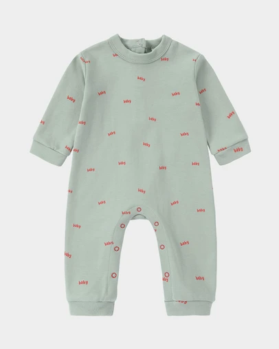 Susukoshi - Relaxed Fit Romper - Typo Baby. Sage