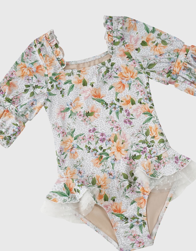 Aqua Blu Kids - Honeysuckle Short Sleeve Puff One Piece - Kids