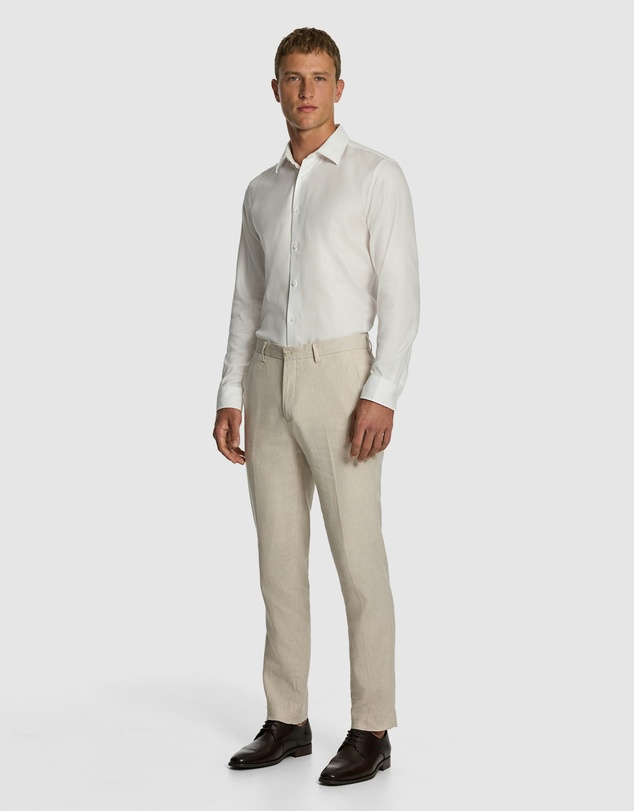 yd. - Carter Stretch Linen Blend Slim Tapered Dress Pant