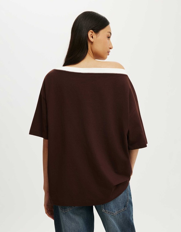 Cotton On - Boxy Off Shoulder Short Sleeve Tee