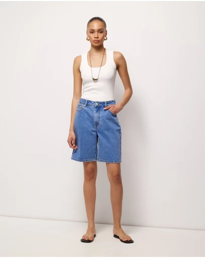 AERE - Longline Denim Shorts