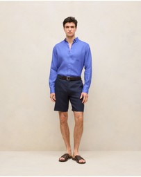 Trenery - Linen Tailored Relaxed Short in Navy