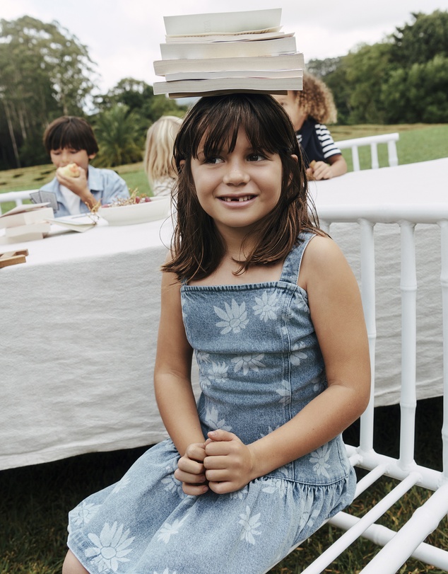 Country Road - Teen Sleeveless Denim Print Dress