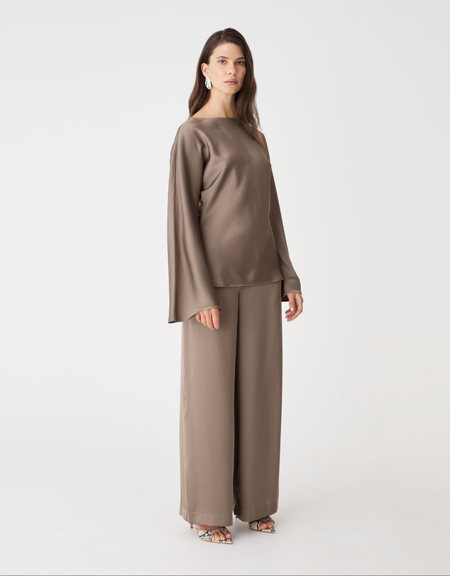 Forcast - Asma Satin Wide Leg Pants