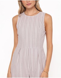 Petal & Pup - Ester Jumpsuit - Beige/White Stripe