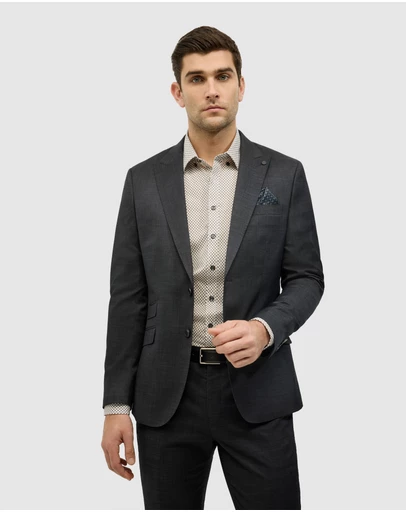 Politix - Single Breasted Textured Tailored Jacket