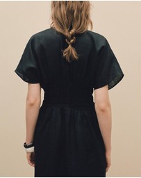 M.N.G - Felicia Linen Dress with Gathered Panel