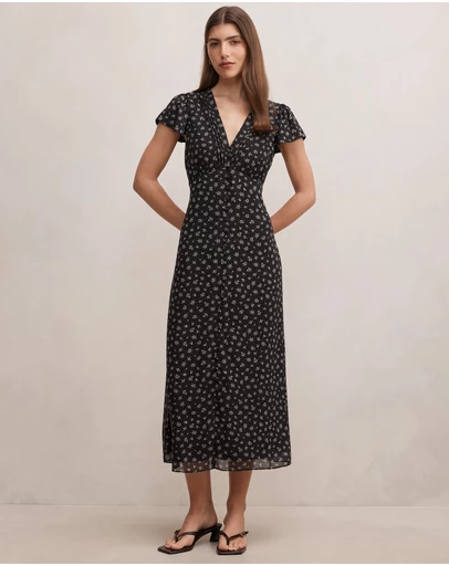 Forever New - Ardelia Flutter Sleeves Midi Dress