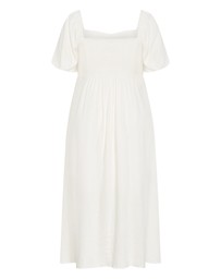 City Chic - Plus size Lori Linen Midi Dress - ivory