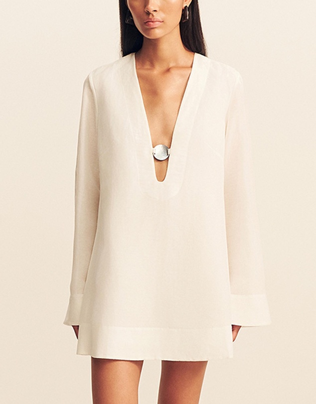 Shona Joy - Paloma Plunged Long Sleeve Mini Dress