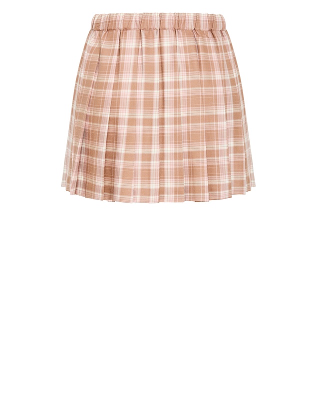 City Chic - Plus size Lilly Check Mini Skirt - pink