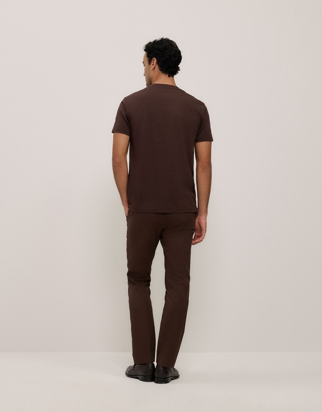 Trenery - Cotton Crew T-shirt in Coffee