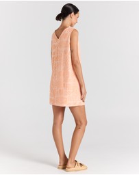 Poolside Paradiso - Mai Tai V Tunic Towelling Dress - Peach
