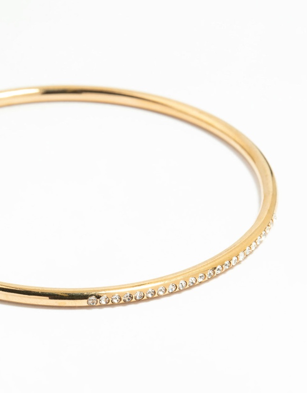 Lovisa - Waterproof Gold Plated Stainless Steel Diamante Bangle