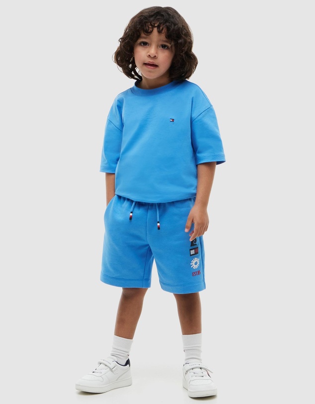 Tommy Hilfiger - Graphic Terry Wide Leg Sweat Shorts - Kids-Teens