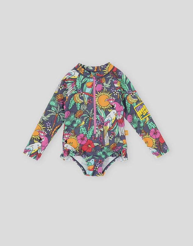 Goldie + Ace - Paradise LS Frill Swimsuit - Babies-Kids