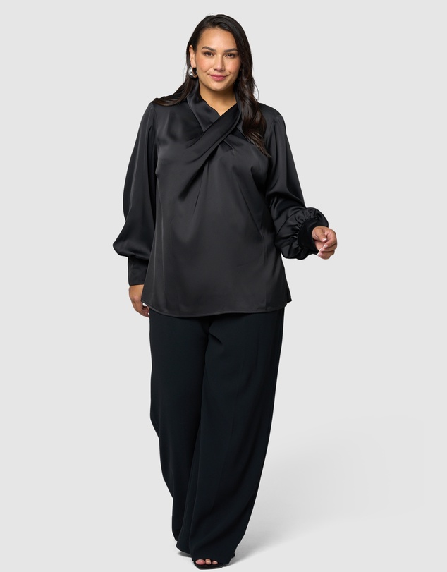 Pink Dusk by Curve Project - Bang Bang Satin Blouse