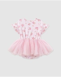 Designer Kidz - Bella Floral S/S Tutu Romper