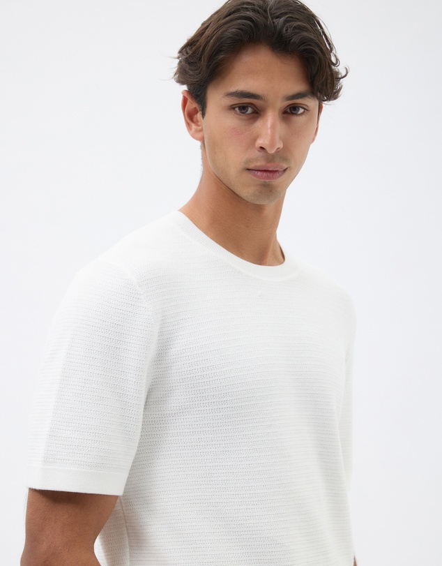 AERE - Textured Organic Cotton Knit T-Shirt