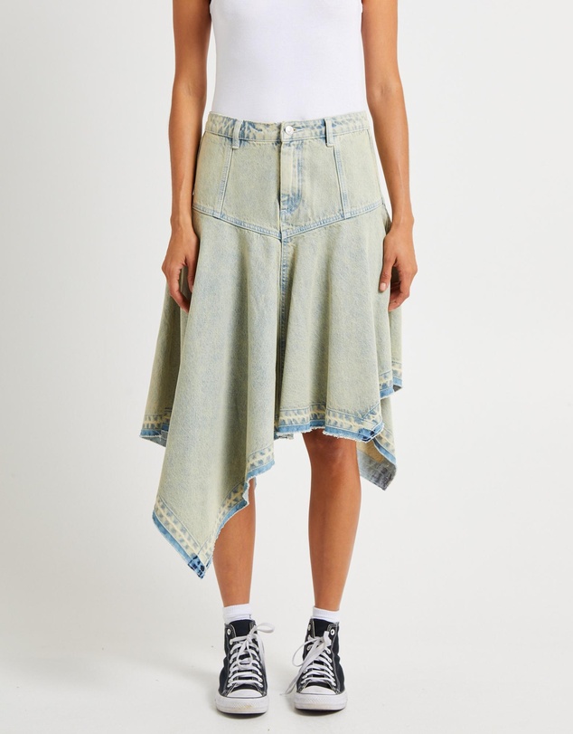 Insight - Lopez Handkerchief Hem Denim Skirt
