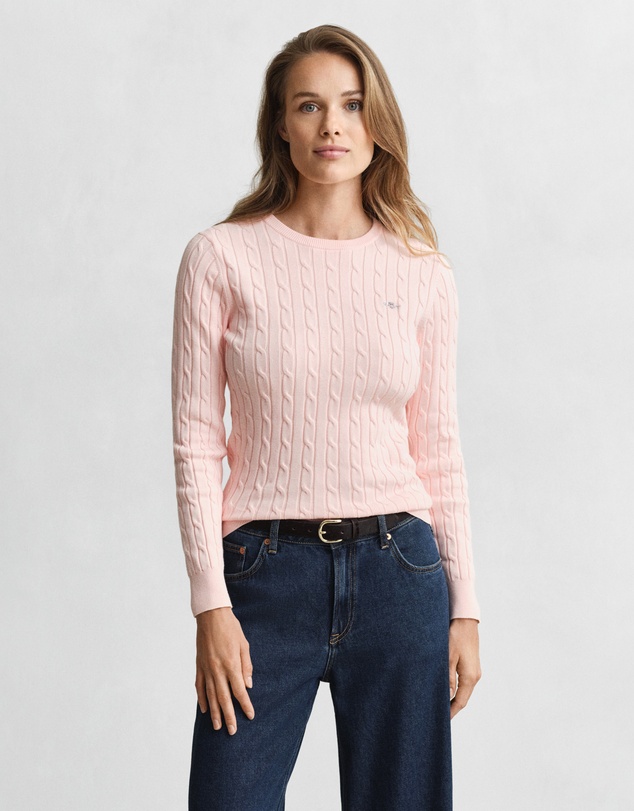 Gant - Stretch Cotton Cable Crew Neck Knit