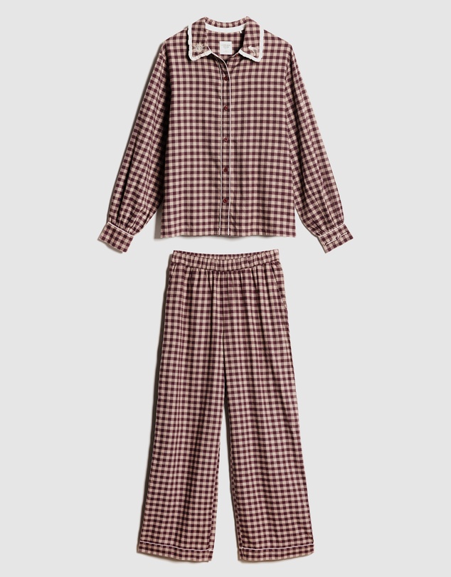 Chelsea Peers - Organic Cotton Gingham Long Pyjama Set