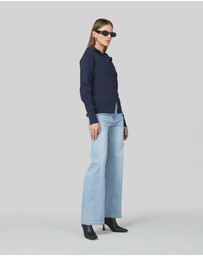 DRICOPER DENIM - Clara Navy Rib Knit Top