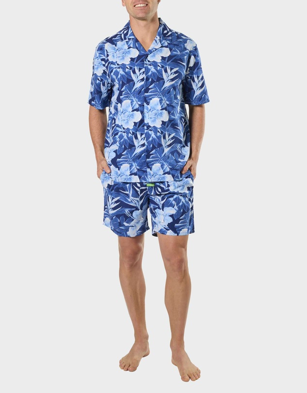 Mitch Dowd - Mens Painted Tropical Bamboo Pyjama Set - Multi