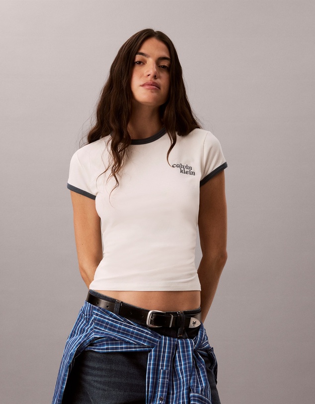 Calvin Klein Jeans - Calvin Klein Logo Slim Ringer Tee