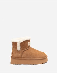 Ozwear Connection Uggs - Ugg Bondi Matelasse Platform Shearling Mini Boot
