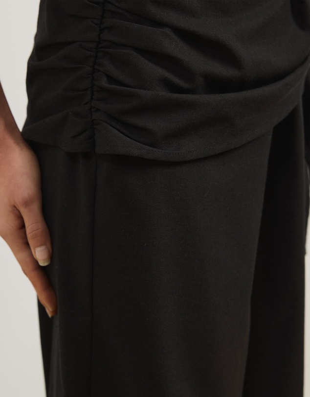 Atmos&Here - Sabrina Linen Blend Wrap Belt Pants