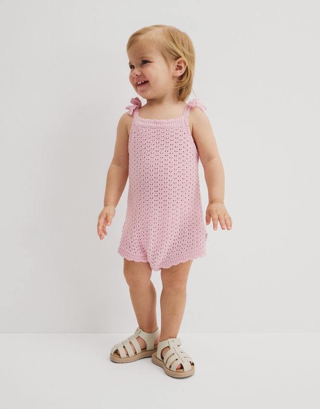 Country Road - Sleeveless Scallop Knit Romper