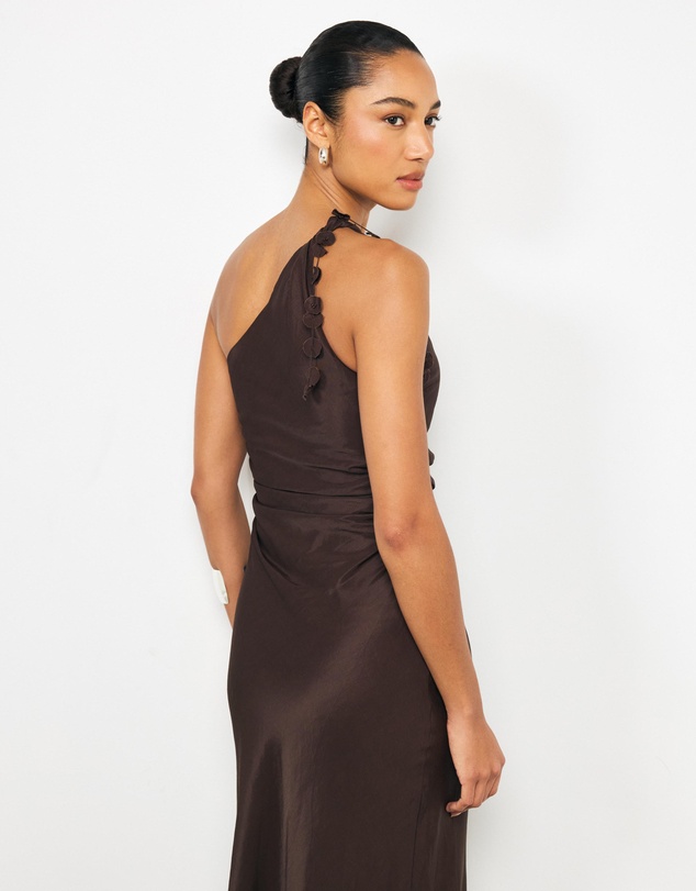 AERE - Ilaria Floral One Shoulder Maxi Dress