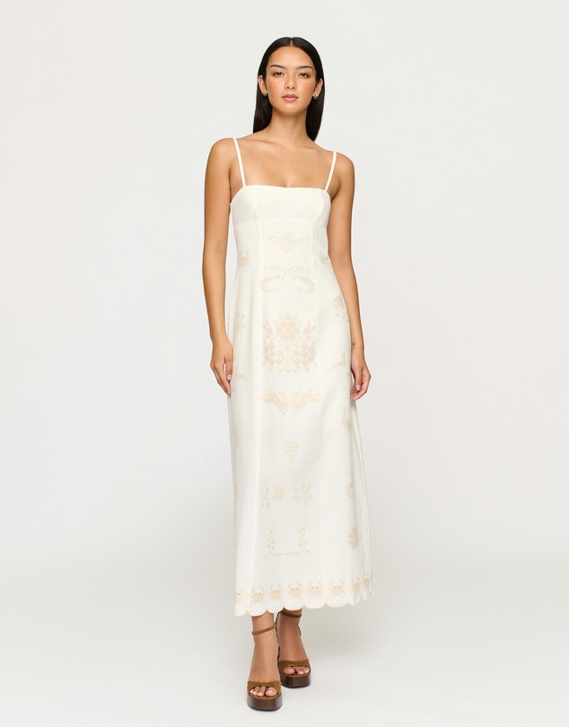 Clea - Satine Embroidered Dress