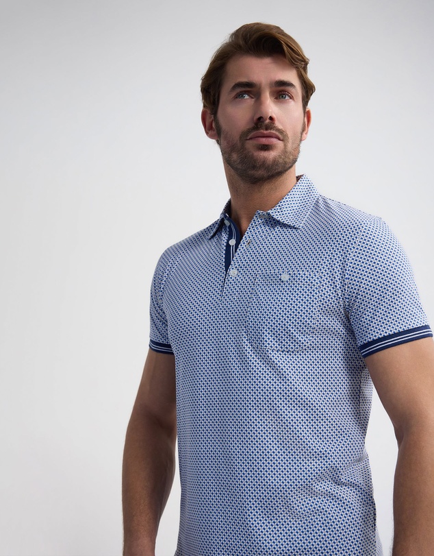 Oxford - Milo Print Jersey Polo With Pocket