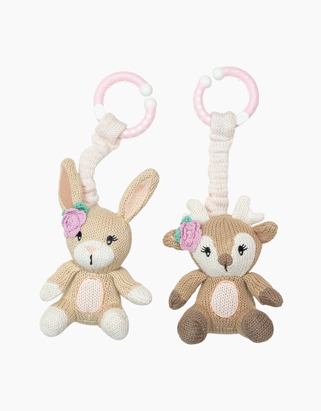 Living Textiles - 2 Pack Stroller Toys - Fawn & Bunny