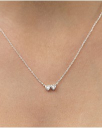 SAINT VALENTINE - Two Of A Kind Heart Necklace - Silver