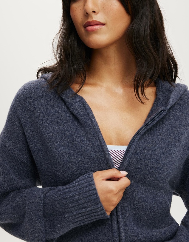 Cotton On Body - Zip Through Knitted Lounge Hoodie